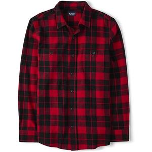 The Children's Place Boys' Long Sleeve Poplin Button Up Shirt