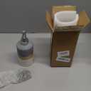 Ceramic Soap Dispenser Set for Hand Soap, Shampoo, Dish Soap, Conditioner, Bathroom & Kitchen, Stainless Steel Pump, Includes Silicone Funnel, 12 Oz, Non-Slip, Elegant Kitchen Decor, Gray