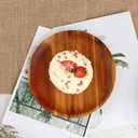 AIDEA Acacia Wood Dinner Plates, 8 Inch Round Wood Plates Set of 4, Easy Cleaning & Lightweight for Dishes Snack, Dessert, Unbreakable Classic Charger Plates - for Christmas Gift