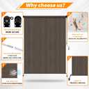 Vintage Mocha Outdoor Roller Shades 8' W x 6' H, Exterior Cordless Patio Shade Roll up-Down Blinds Spliced Design (Fixed 2 Poles, One-Full Piece Fabric Sunshade), 96"W x 72"H