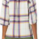 Star Vixen Womens 3/4 Sleeve Peasant Elastic-Hem TopBlouse (L)