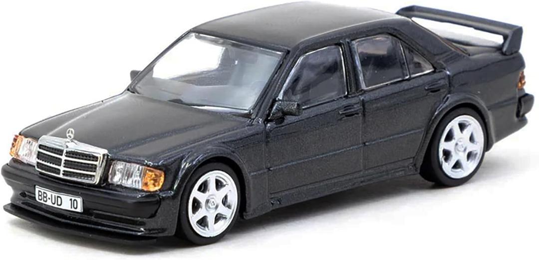 190 E 2.5-16 EVO 1 Blue-Black Metallic Global64 Series 1/64 Diecast Model by Tarmac Works T64G-057-BK