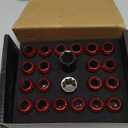 Lug Nuts Aluminum/Alloy Steel Tire Nut Lock 16 PCS Hex Nuts,4xEight Point Spline Nuts,1xHex Socket Key,1xEight Point Spline Socket Key,22mm OD/45mm H (Red Accents/Black Body, M12x1.5)