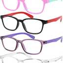 Yogo Vision Blue Light Blocking Glasses for Kids UV Protection Girls Boys Blue Light Glasses Anti Eyestrain (6 Pack: Blue, Pink and Green, Black and Red, Grey and Blue, Pink, Crystal)