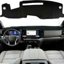 Dash Cover Mat for Chevy Silverado/GMC Sierra 1500 Accessories 2022-2025 2026, Non-Slip Dashboard Decorative Interior & UV Protection for 2024-2026 Silverado/Sierra 2500HD 3500HD (Black Trim)