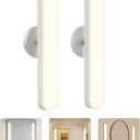 Cambk Set of 2 Wireless Vanity Makeup Lights for Mirror, Rechargeable LED Stick On Light Bar for Bathroom Mirror with 3 CCT&Dimmable, Elegant Cordless Lighting Chritsmas Holiday Gifts for Women (White)