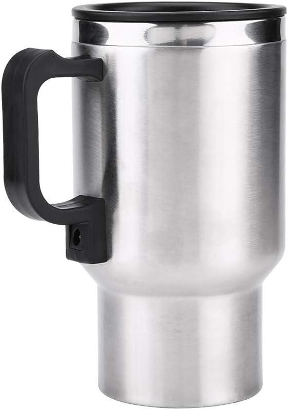 12V Car Heated Cup 450ml Stainless Steel Travel Mug 60W Fast Boiling Electric Kettle for Coffee Tea with Auto Shut-Off Car Beverage Warmer
