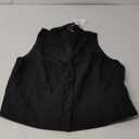Cicy Bell Womens Summer 2 Piece Outfits V Neck Blazer Vest Matching Sets and Mini Pleated Skirts (X-Large, Black)