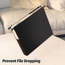 Shutex Extra Capacity Plastic Hanging File Folders,18 Pack Reinforced Hang Folders Letter Size,Accordian Pocket,Heavy Duty 2 Inch Expansion,Hard Hanging Folder Organizer for Office Home,Black
