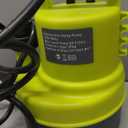 1/3 HP Submersible Water Pump 2000 GPH Portable Small Sump Pump For Pool Cover, Basements, Puddles, Gardens Ponds With 16.4 Ft Power Cord and Hose Adapters, Yellow