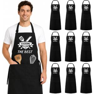Water‑Resistant Kitchen Apron with Pockets, Unisex Polyester Apron
