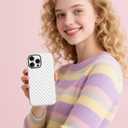 Magnetic for iPhone 12 Pro Max Case Cute Polka Dot Phone Case, Shockproof Slim TPU and Hard PC Protective Phone Cover Compatible with MagSafe Designed for Women Girls, White