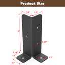 4 Pcs Adjustable Deck Post Anchor Brackets Kit - Fit 1.5x1.5, 2x2, 2x4, 4x4 Posts - Heavy Duty Half Column Black Support Base for Wood Fence Pergola Railing