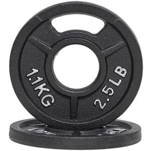 Fitvids 2-Inch Olympic and 1-Inch Standard Cast Iron Weight Plate for Strength Training & Weightlifting 2.5 LB, 2 Pcs