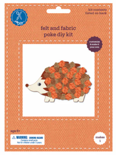 Hedgehog DIY Felt and Fabric Poke Kit, 2 Pack