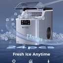 ecozy Ice Cube Makers Countertop, 45 lbs Per Day Portable Ice Machine, 24 Cubes Ready in 13 Mins, Self-Cleaning Function, Perfect for Home Kitchen Bar Office, Stainless Steel