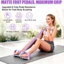 2 x Upgraded Foot Pedal Resistance Band with Handle, 6-Tube Elastic Resistance Bands for Home Workout, Multifunction Exercise Equipment for Abdomen, Core/ABS, Waist, Arm, Leg
