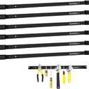 6 Pieces 24" Magnetic Tool Holder Strip, Black Magnet Bar, Metal Tool Organizer Rack for Garage Organization, Easy To Install in Workshop, Mounting Screws Included