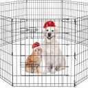Pet Playpen Dog Pen Foldable Dog Exercise Fence 8 Panels 30 Inch Kennels Pet Playpen Options Ideal for Pet Medium Animals Outdoor Indoor
