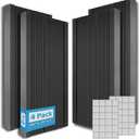 Art3d 4-Pack Wedge Design Acoustic Foam Panels, 48" x 24" x 2" High-Density Soundproof Foam Wall Panels for Wall, Ceiling, Quick-Recovery Noise Dampening Panels for Office, Studio and Home