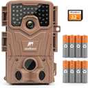 usogood Trail Camera,4K 36MP Game Camera with 8 Batteries&32GB Card,Trail Cameras with Night Vision Motion Activated Waterproof IP66, 120 Detection Angle,2.0Screen Trail Cam for Wildlife Monitoring (brown)