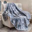 Heated Blanket Electric Throw, 50X60 Electric Blanket Heating with 6 Heating Levels & 4 Hours Auto Off Fast Heating Over Warm Cozy Plush Throw for Couch Home OfficeETL Certified (Throw, Grey Tie Dye - 2)