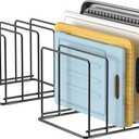 Kitchen Organizer Rack - 4-Slot Heavy-Duty Holder for Cutting Boards,Cookware  Rust-Resistant, Space-Saving Design with Non-Slip Feet for Countertop and Cabinet Storage (2 Pack)