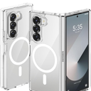 ORETECH Magnetic Case Compatible with Samsung Galaxy Z Fold 6 Case, Transparent Back Non-Slip Hard PC Shockproof Bumper Protective Phone Case Cover for Samsung Z Fold 6 - Clear