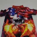 uideazone 4th of July Boys Shirts Size 7-8 Kids American Flag Button Down Shirt Casual Short Sleeve Luau Aloha Blouse for Independence Day Vacation S