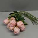 Flojery 10pcs Artificial Rose Flowers Long Stem Fake Silk Roses for DIY Wedding Bouquet Table Centerpiece Home Decor (Light Pink)