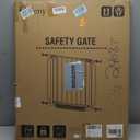 34" Extra Tall Baby Gate for Stairs, Auto Close Stroller Friendly Dog Gate Indoor for Doorways, Pressure Mounted 29"-40" Wide Baby Gate, Easy Walk Through Gate for Children & Pets, White