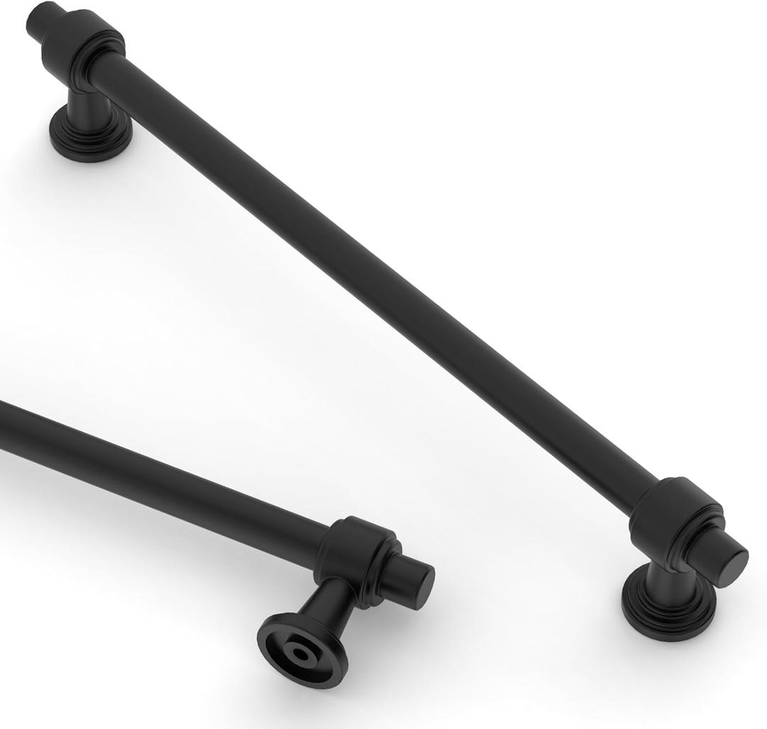 Asidrama 10 Pack 10 Inch(254mm) Matte Black Kitchen Cabinet Handles, Cabinet Pulls Kitchen Cabinet Hardware for Cupboard Drawer Pulls