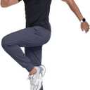 Men's Sweatpants Athletic Pants Joggers with Zipper Pockets Lightweight Quick Dry Workout Track Pants for Gym Running (Blue, M)