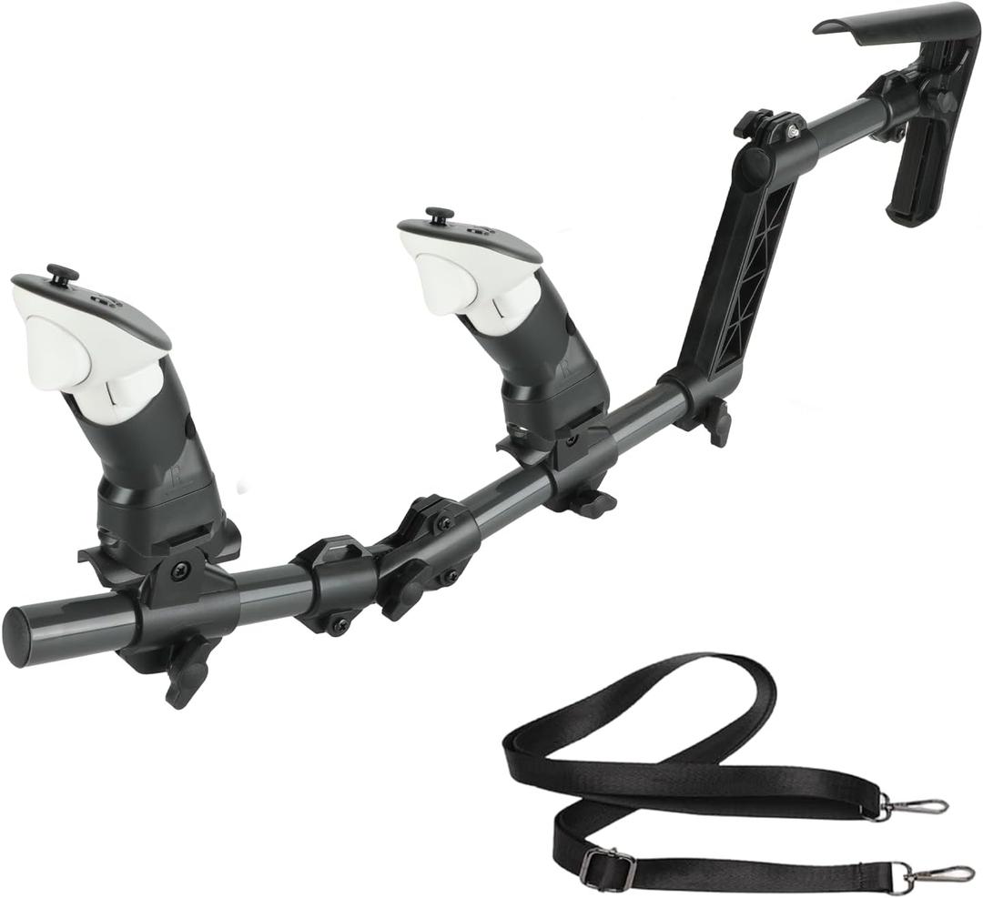 Gun Stock for Meta Quest 3, Compatible with VR Meta Quest 3s Controller Grips for Enhance Stability and Control Magnetic Stock Rifle Adapter (Black)