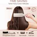 Hair Straightening Brush - Pro Airflow Straightener | Quickly Tames Frizz for Sleek, Straight Hair | Ceramic Anti-Scald Heating Brush | 15 Temp Settings (170450F) | Dual Voltage