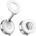 720Rotatable Vacuum Magnetic Phone Stand, Vacuum Magnetic Phone Holder Foldable&Adjustable, Suction Cup Phone Mount for Car/Gym/Mirror/Shower/Smooth Surface, Compatible iPhone 16 15 14 13 12 &Android (Silvery White)