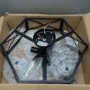 Industrial Semi Flush Mount Ceiling Light, 6 Light Modern Metal Close to Ceiling Light Fixture, Farmhouse Light Fixtures Ceiling Mount, Black Chandelier for Kitchen, Dining Room, Hallway