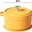 small soup pot with lid,2.6 Quart Granite Casserole Small Soup Pot Pasta Cooking Pot,Dual Handles, Small-Duty Cookware for Braising, Cook soup (Yellow)