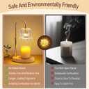 Electric Candle Warmer Lamp with Timer - Flame-Free 4-Level Dimming, Height Adjustable Gifts for Mom Women Friend, Birthday Housewarming Home Bedroom Decor (Transparent-golden Pole)