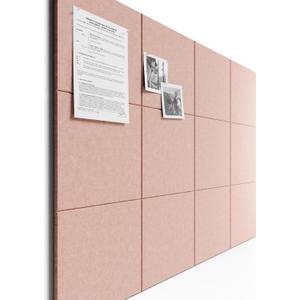 Bumusty Large Cork Board 47"x35" Alternative - 12 Pack Felt Wall Tiles with 70 Safe Removable Adhesive Tabs, 30 Pushpins, Cork Boards for Walls Pin Board Bulletin Board Office Decor (Pink)