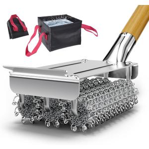 HOUSE AGAIN Grill Brush Bristle Free + Collapsible Water Bucket, Safe BBQ Outdoor Grill Accessories Cleaning Brush Scraper with Durable Dunk Tank for Great Value Bundle/Ideal for Dad