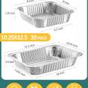 NEEBAKE 40 Pack Disposable Aluminum Foil Pans Assorted Sizes - 20 Large 10.25x12 Half Size Aluminum Pans & 20 Small 8x8 Tin Foil Baking Pans, Tin Trays Containers for Meal Prep, Food Cooking, Roasting