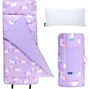 Wildkin Kids Microfiber Nap Mat Soft Sleep Mat with Pillow, Ideal for School & Travel - Unicorn, One Size
