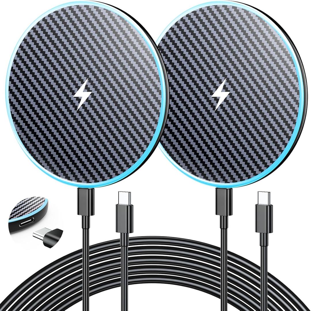 Wireless Charger for Samsung 2Pack 6FT 15W Samsung Magnetic Wireless Charger Fast Charging Pad for Samsung Galaxy S26/S25 Ultra/S24/S23/S22/S21/Z Google Pixel 9 8a 7a 8 7Pro (Strong Magnet Technology) (Black)