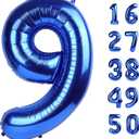 4 x 40 inch Navy Blue Number 9 Balloon Jumbo 19 29 39 90 99 Foil BalloonsGiant Large 9 Foil Balloon for Birthdays, Anniversaries, Graduations, 9th Birthday Decorations for Kids