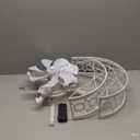 LEDIARY Caged Ceiling Fan with Light and Remote, 16in Small Low Profile Ceiling Fans with Lights, 6 Speed and Reversible Farmhouse Flush Mount Ceiling Fan for Bedroom, Kitchen, Living room (White and Gold)