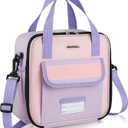 REDSHELL Tactical Lunch Box Kids, Large Insulated Lunch Bag for Girls, Cooler Lunchbag, Square Toddler Lunchbox, School Daycare Lunch Tote Pail with Water Bottle Holder Shoulder Strap, Purple