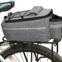 ZTZ Bike Rack Bag, Bicycle Rear Rack Storage Luggage, 8L Insulated Trunk Bag, Waterproof with Reflective Stripes (Grey)