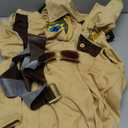 Morph Lieutenant Cop Costume Men 911 Officer Deputy Outfit Brown Tan Police Uniform Sheriff Halloween Costumes For Men (Large)