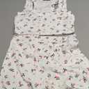 CHICME Womens Pajama Sets Casual Sleeveless Tank Top and Shorts Ribbed Knit 2 Piece Lounge Set (Small, Z-floral White)